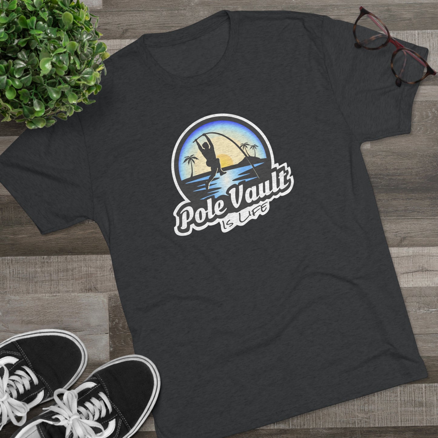 Beach Pole Vault is Life Guy - Tri-Blend Tee