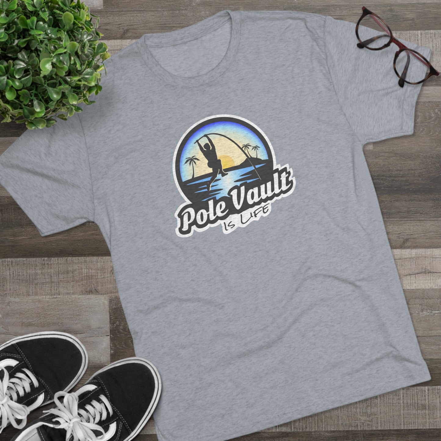 Beach Pole Vault is Life Guy - Tri-Blend Tee