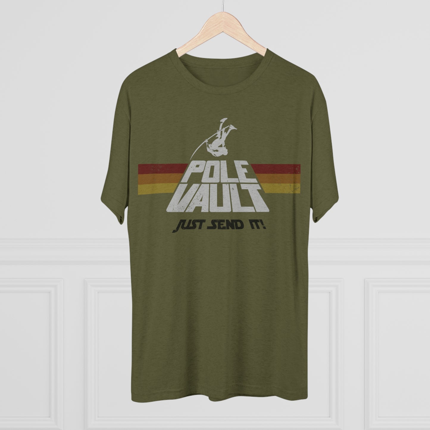 Pole Vault Just Send It Guy - Tri-Blend Tee