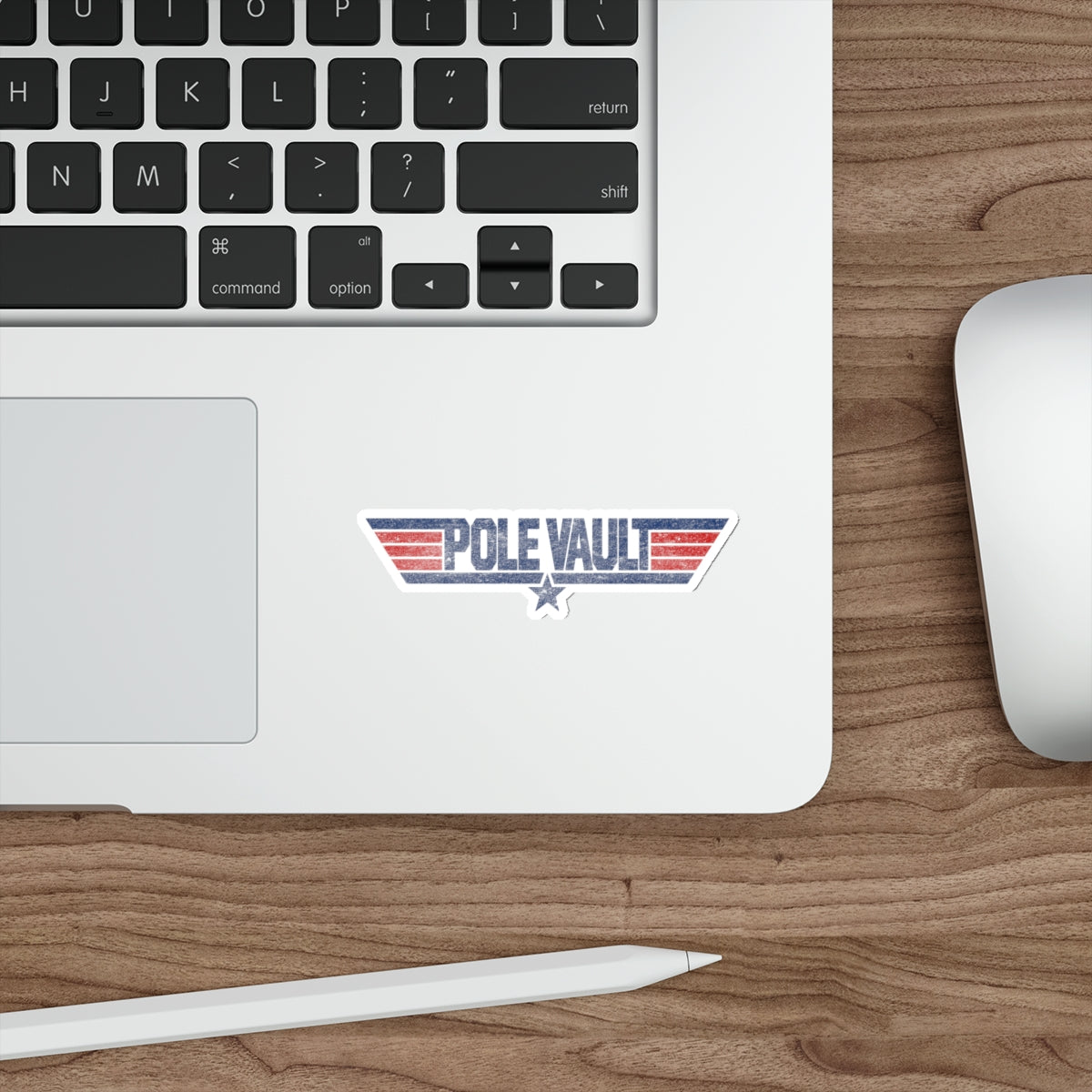 Top Pole Vault Distressed Style - Die-Cut Sticker