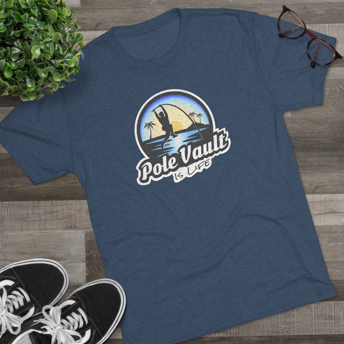 Beach Pole Vault is Life Guy - Tri-Blend Tee