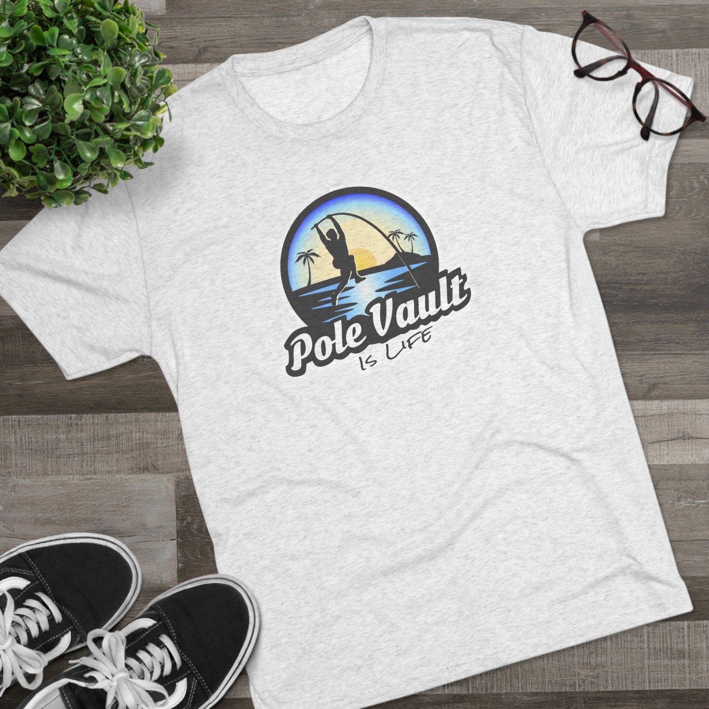 Beach Pole Vault is Life Guy - Tri-Blend Tee