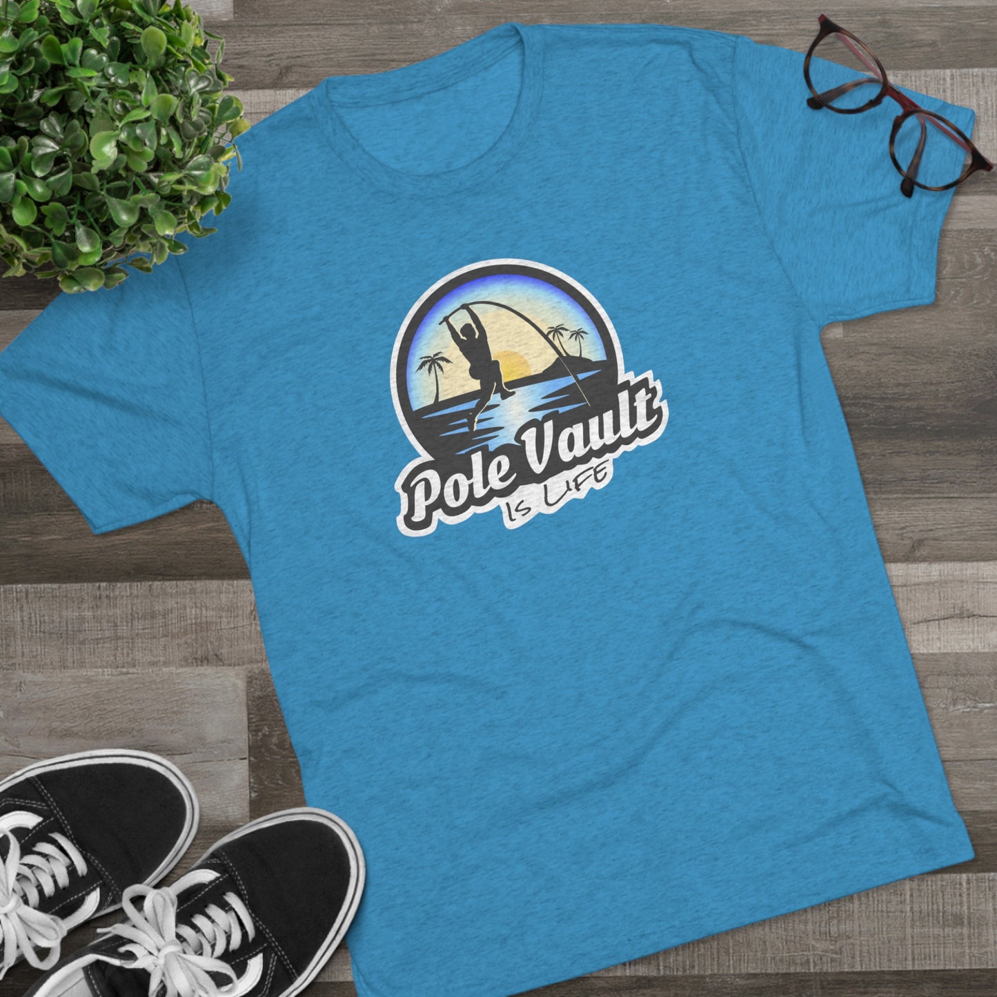 Beach Pole Vault is Life Guy - Tri-Blend Tee