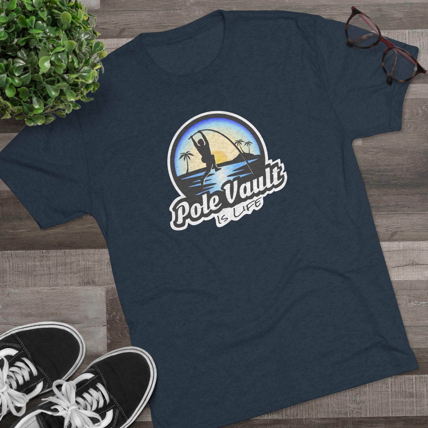 Beach Pole Vault is Life Guy - Tri-Blend Tee
