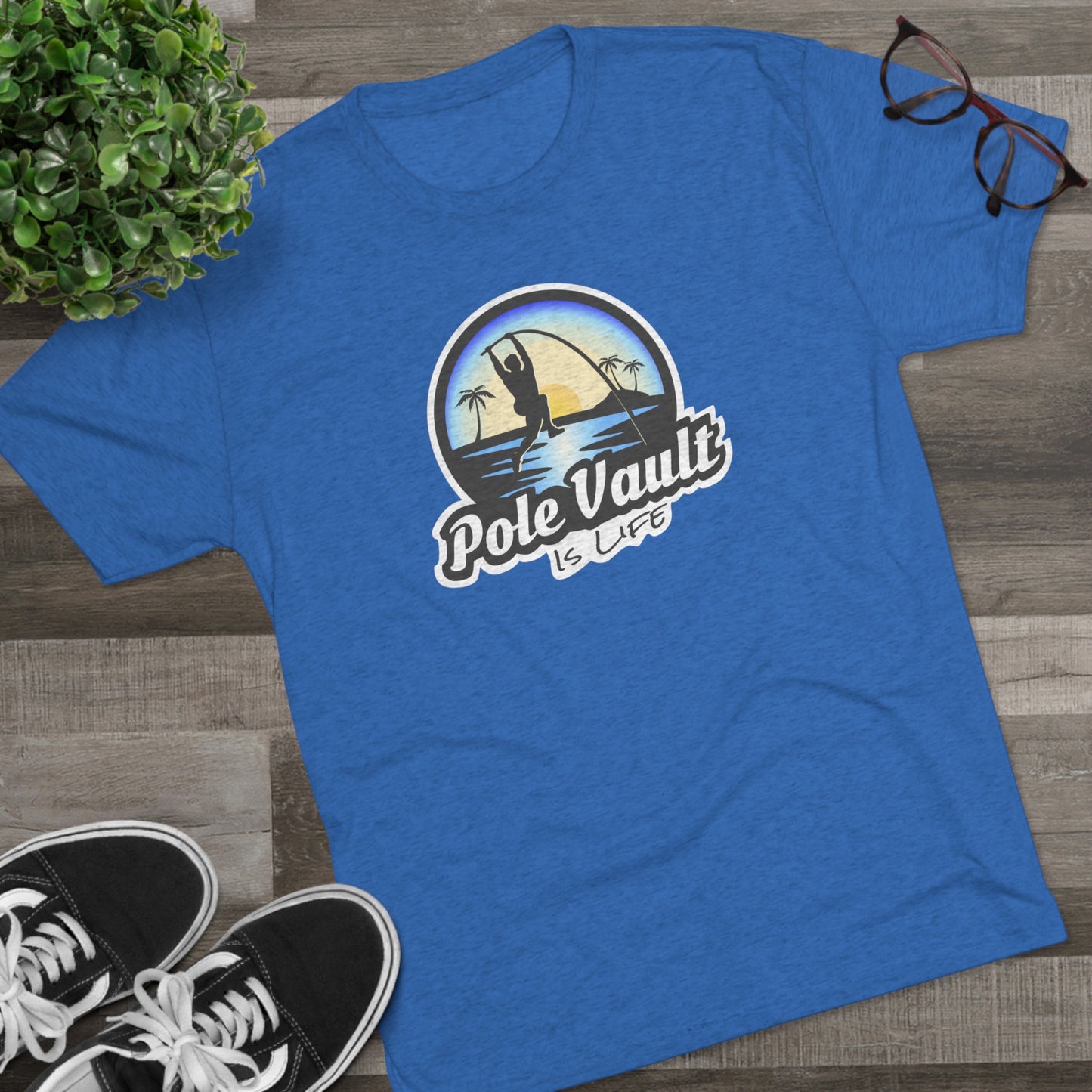 Beach Pole Vault is Life Guy - Tri-Blend Tee