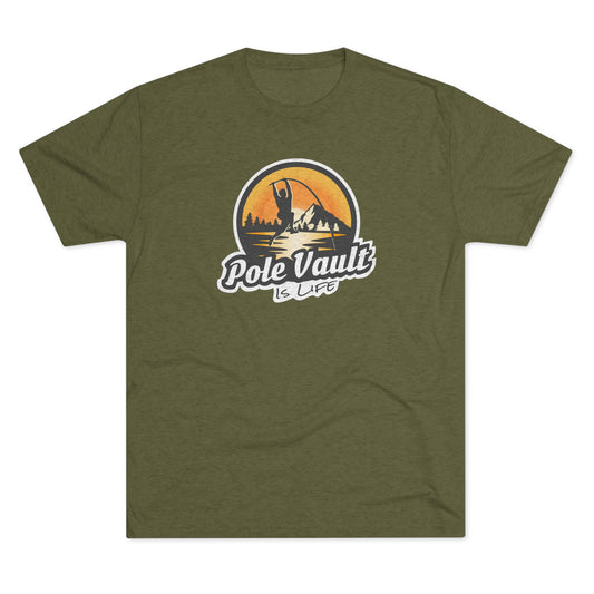 Mountain Pole Vault is Life Guy - Tri-Blend Tee