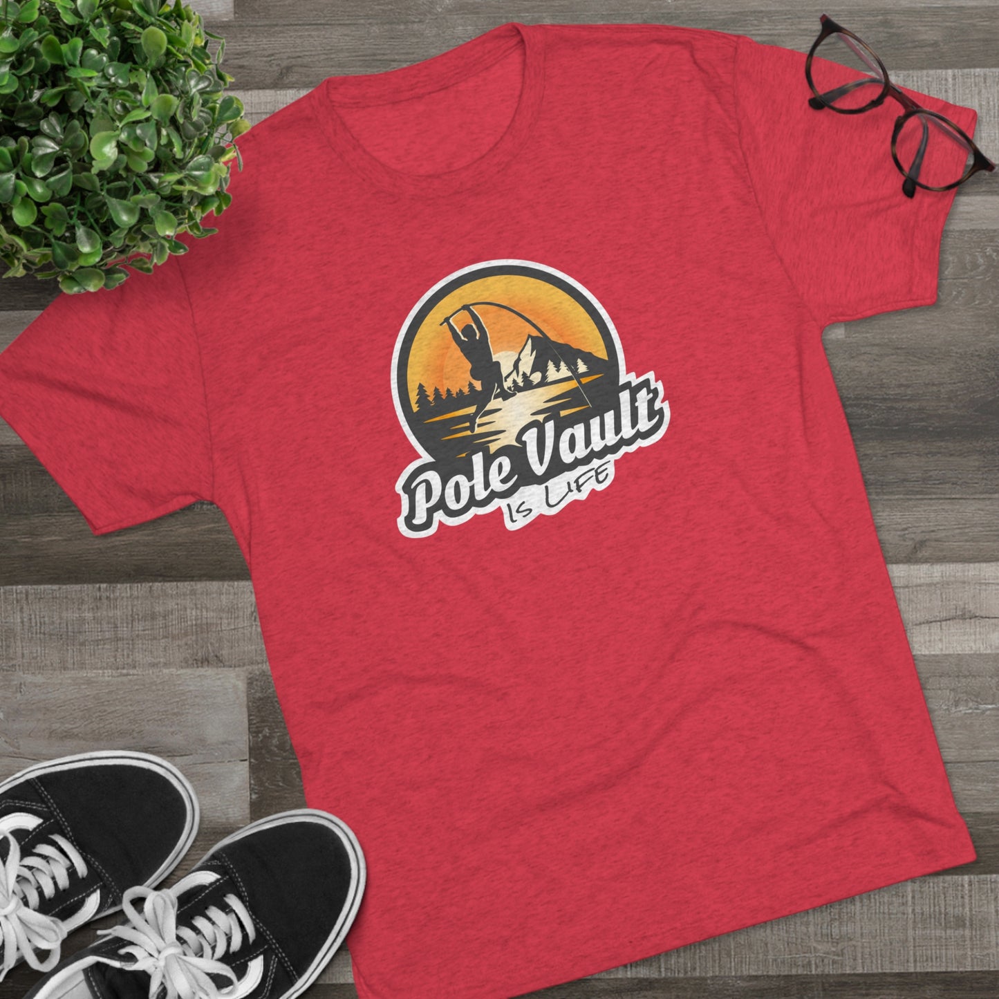 Mountain Pole Vault is Life Guy - Tri-Blend Tee