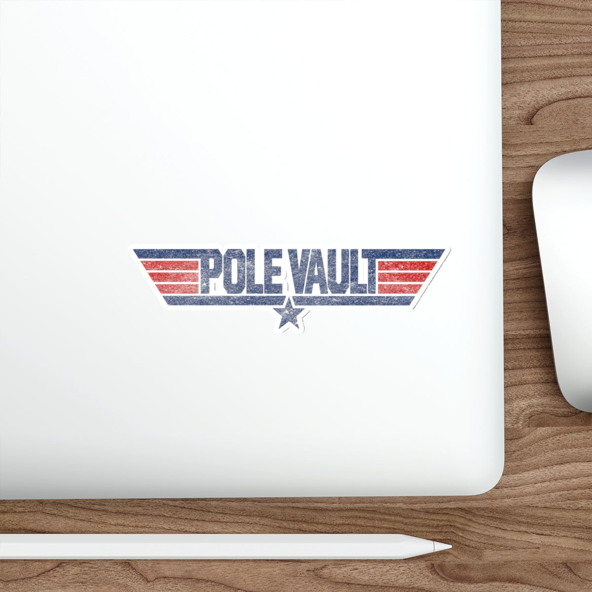 Top Pole Vault Distressed Style - Die-Cut Sticker