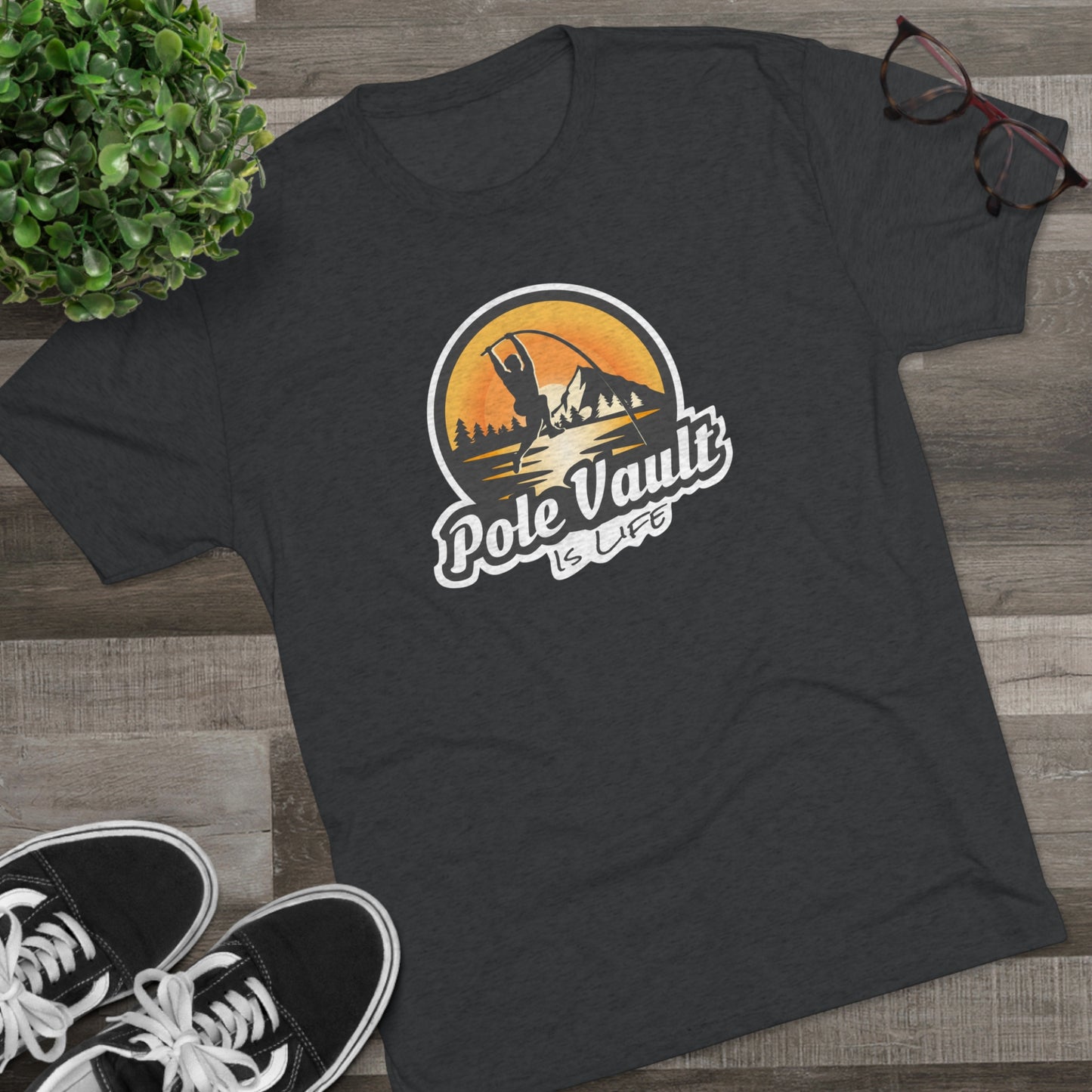 Mountain Pole Vault is Life Guy - Tri-Blend Tee