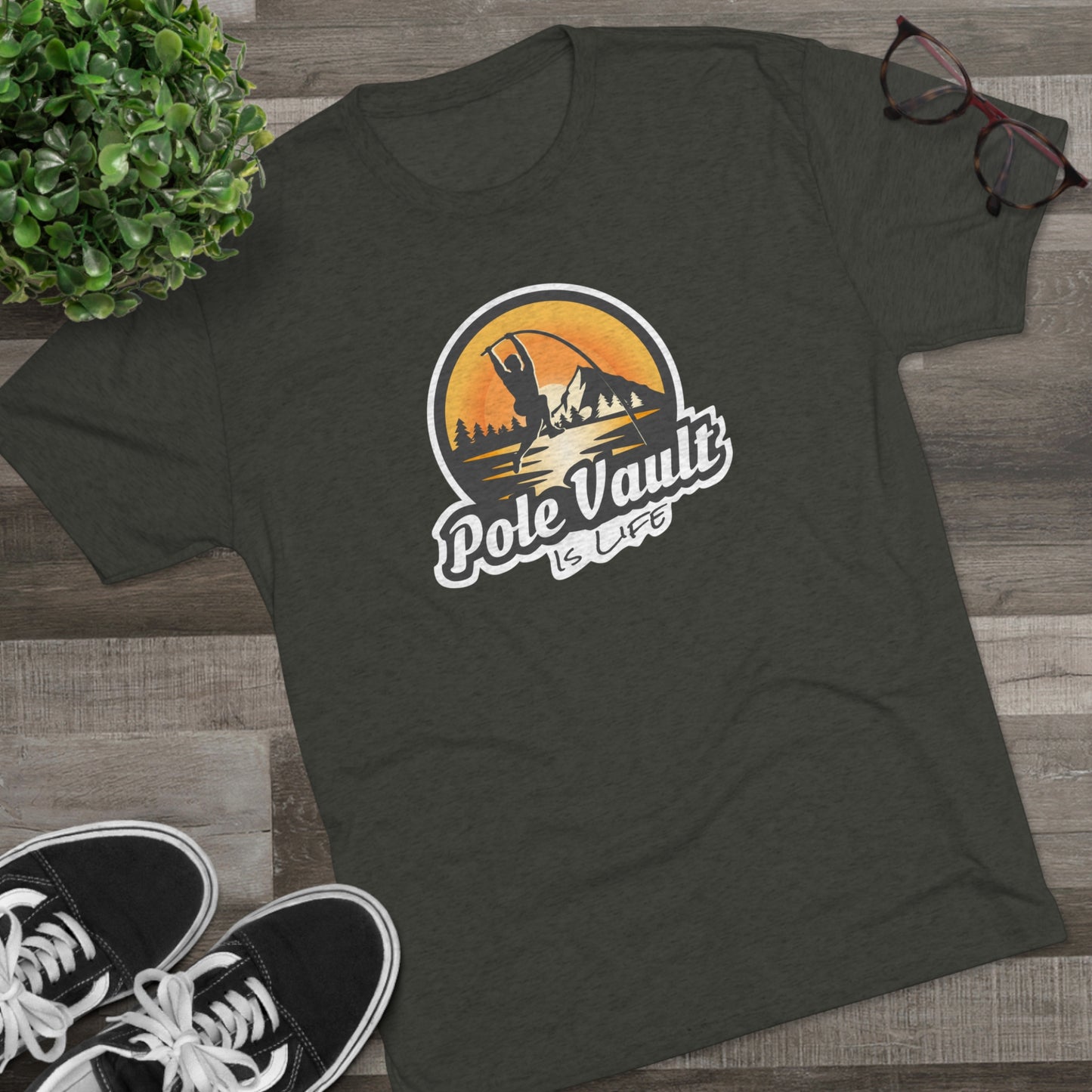 Mountain Pole Vault is Life Guy - Tri-Blend Tee